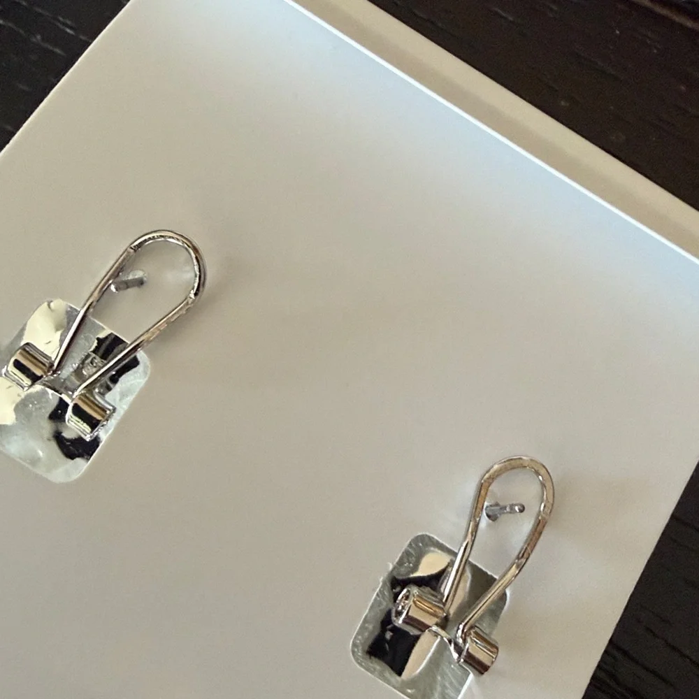 Natasha Silver Floral Statement Earrings-NWT
